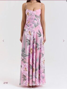 seren orchid floral lace back maxi dress House of Cb Seren Dress Orchid